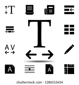 Horizontal, text icon. Simple glyph, flat vector of Text editor set icons for UI and UX, website or mobile application