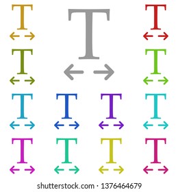 Horizontal, text multi color icon. Simple thin line, outline vector of Text editor icons for UI and UX, website or mobile application