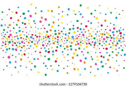 Horizontal texture on white background with colorful dots filling the whole space