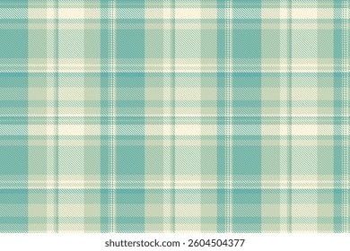 Horizontal texture vector background, rough fabric check textile. Stitched plaid tartan pattern seamless in pastel and light colors palette.