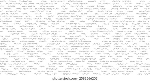 Horizontal texture of worn wool slub fabric as a seamless pattern. Abstract bg with grey texture of flax textile. Rough melange rug with uneven dots and specks. Vector illustration