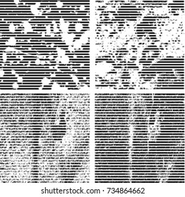 Horizontal textured Stripes. Grunge set lines. Vector illustration. distress textures