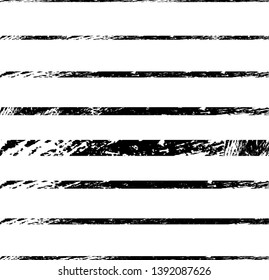 Horizontal textured Stripes. Vector isolated grunge lines