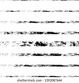 Horizontal textured Stripes. Vector isolated grunge lines