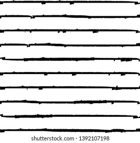 Horizontal textured Stripes. Vector isolated grunge lines