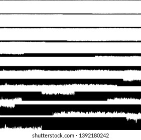 Horizontal textured Stripes. Vector isolated grunge lines