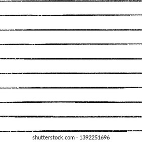 Horizontal textured Stripes. Vector isolated grunge lines