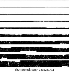 Horizontal textured Stripes. Vector isolated grunge lines