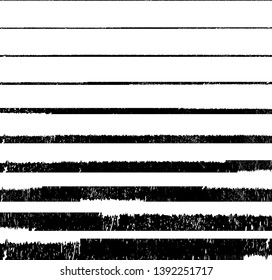 Horizontal textured Stripes. Vector isolated grunge lines