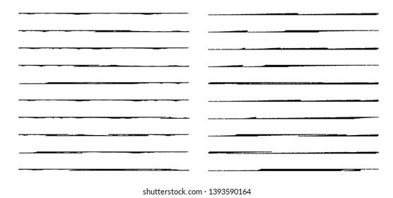 Horizontal textured Stripes. Vector isolated grunge lines