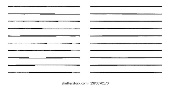 Horizontal textured Stripes. Vector isolated grunge lines