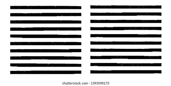 Horizontal textured Stripes. Vector isolated grunge lines