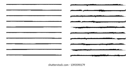 Horizontal textured Stripes. Vector isolated grunge lines