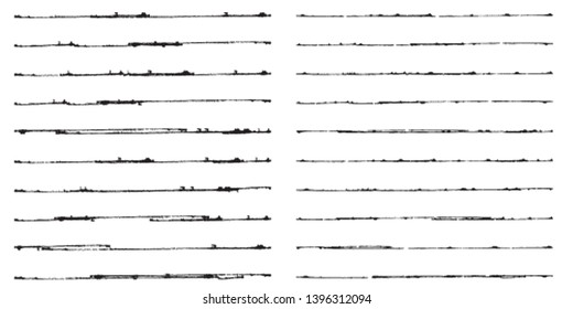 Horizontal textured Stripes. Vector isolated grunge lines