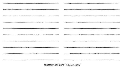 Horizontal textured Stripes. Vector isolated grunge lines