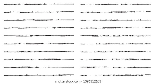 Horizontal textured Stripes. Vector isolated grunge lines