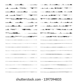 Horizontal textured Stripes. Vector isolated grunge lines