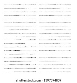 Horizontal textured Stripes. Vector isolated grunge lines