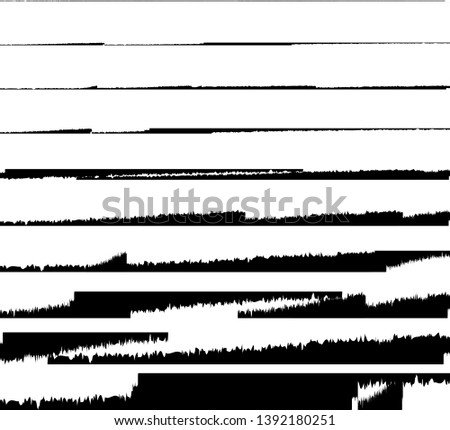 Horizontal textured Stripes. Vector isolated grunge lines