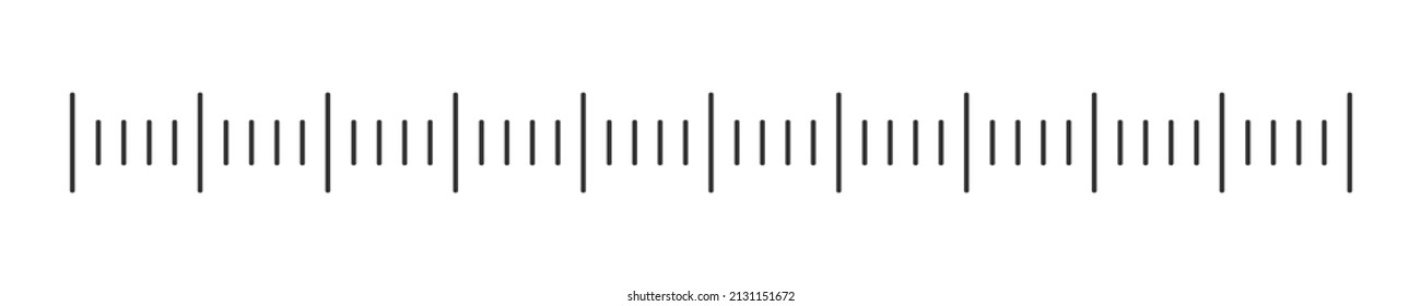 Horizontal thermometer scale. Simple template for meteorological or medical measuring tool isolated on white background. Vector graphic illustration.