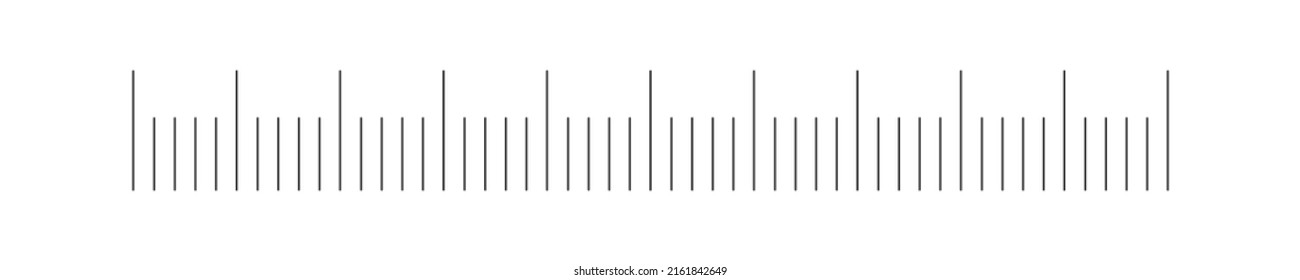 Horizontal thermometer scale. Simple template for meteorological or medical measuring tool isolated on white background. Vector graphic illustration.