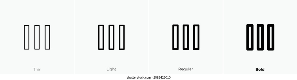 Horizontal Tidy Up Icon. Thin, Light Regular And Bold Style Design Isolated On White Background