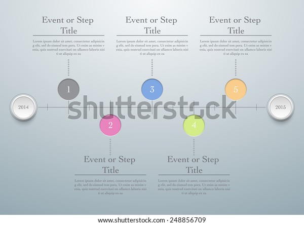 Horizontal Timeline Easy Editable Template Vector Royalty Free