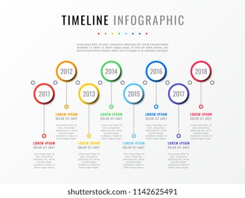 Horizontal Timeline Eight Round Elements Year Stock Vector (Royalty ...