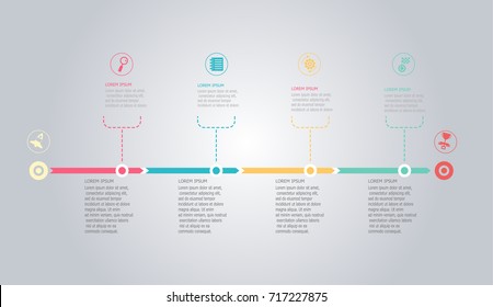 horizontal timeline infographic element background vector illustration