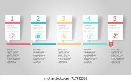 Horizontal Timeline Infographic Element Background Vector Illustration