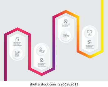 línea de tiempo horizontal elemento infográfico informe de fondo con icono empresarial 4 pasos ilustración vectorial