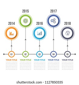 Horizontal Timeline Infographics with 05 Steps