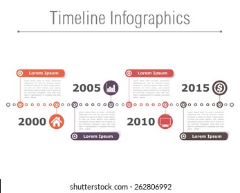 Horizontal Timeline Infographics Design Template, Vector Eps10 Illustration