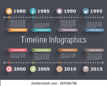 Horizontal timeline infographics design template, vector eps10 illustration