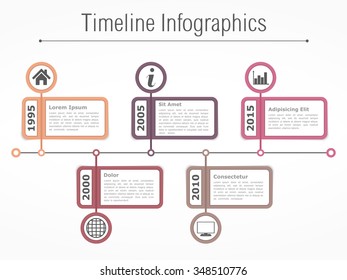 Horizontal timeline infographics design template, vector eps10 illustration