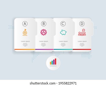 plantilla de elemento de infografía de línea de tiempo horizontal con iconos de negocios 4 pasos fondo de ilustración vectorial