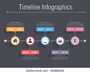 Flat Business Presentation Vector Slide Template Stock Vector (Royalty ...