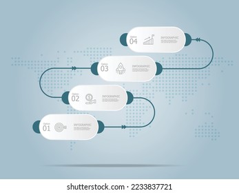 horizontal timeline steps infographic element presentation report vector illustration background