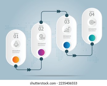 horizontal timeline steps infographic element presentation report vector illustration background