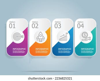 horizontal timeline steps infographic element presentation report vector illustration background