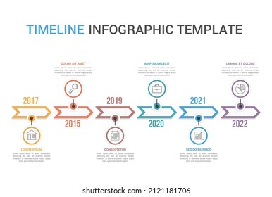 Horizontal Timeline Template Six Arrows Infographic Stock Vector ...