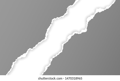 Horizontal torn paper edge. Ripped squared horizontal paper strips. Vector illustration.
