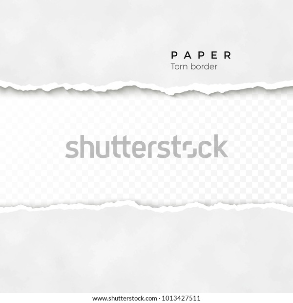 紙の横の破れた縁 紙のテクスチャー 紙の縞の破れた縁 透明な背景にベクターイラスト のベクター画像素材 ロイヤリティフリー
