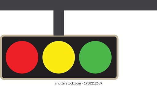 horizontal traffic light hanging. traffic light symbol. equipment for road movement control sign. flat style.