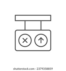 Horizontal traffic light line icon