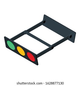 Horizontal traffic lights icon. Isometric of horizontal traffic lights vector icon for web design isolated on white background
