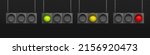 Horizontal traffic lights mockup. Street signal driving control system. Vector realistic template of 3d road semaphore with red, yellow and green led lamps isolated on transparent background