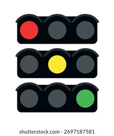 Horizontal Traffic Lights Vector On White Background