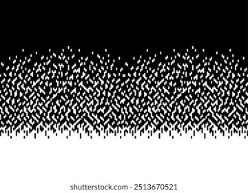Transição horizontal de preto para branco de pixels abstratos. Padrão vetorial moderno. Fundo do vetor.