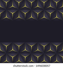 Horizontal triangle elements frame with yellow shine lines